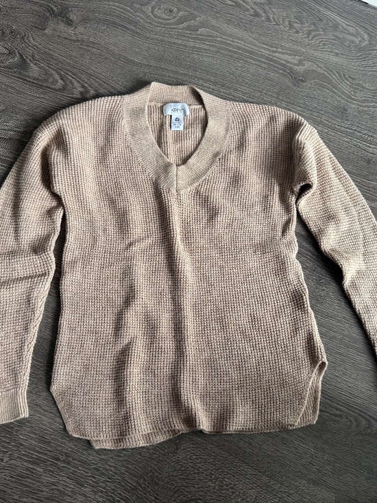 Kersh Wool Blend Tan V-Neck Sweater – Size S - Picture 1 of 5